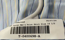 Load image into Gallery viewer, Ralph Lauren Mens Blue Striped Print Classic Fit Long Sleeve Dress Shirt Sz 16.5