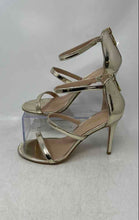 Load image into Gallery viewer, Charles By Charles David Womens Gold-Tone Stiletto Heel Strappy Sandals Sz 8.5M