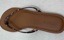 Load image into Gallery viewer, J.Crew Womens Beige Black Open Toe Slip-On Flat Flip Flop Sandals Size 7