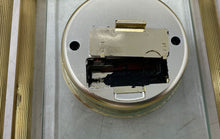 Load image into Gallery viewer, Vintage Howard Miller Gold Tone Roman Numeral Glass Face Mantel Clock Not Tested