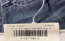 Load image into Gallery viewer, True Religion Womens Blue Denim Belt Loops Button Front Skinny Jeans Size 27