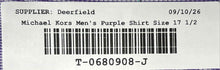 Load image into Gallery viewer, Michael Kors Mens Purple Printed Cotton Non Iron Dress Shirt Size 17.5 32/33