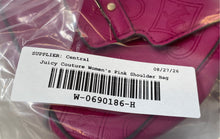 Load image into Gallery viewer, Juicy Couture Womens Pink Signature Embossed Leather Flap Shoulder Bag With Tag