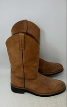 Load image into Gallery viewer, Rhino Mens Brown Leather Pull-On Round Toe Mid Calf Western Boots Size 11