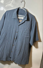 Load image into Gallery viewer, Tommy Bahama Mens Gray Graphic Print Silk Short Sleeve Button-Up Shirt Size XL