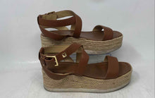 Load image into Gallery viewer, Michael Kors Womens Lynn Brown Leather Open Toe Espadrille Sandals Size 7.5M