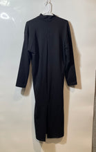 Load image into Gallery viewer, Zara Womens Black High Neck Long Sleeve Back Zip Knotted A-Line Dress Size S