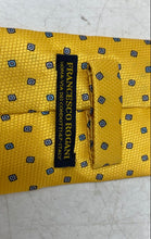 Load image into Gallery viewer, Francesco Rogani Mens Yellow Geometric Silk Adjustable Pointed Tie