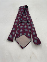 Load image into Gallery viewer, Christian Dior Mens Burgundy Printed Silk Adjustable Pointed Tie One Size
