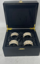 Load image into Gallery viewer, Set Of 4 Pcs Isabella Adams Silver-Tone Faux Pearl Beads Napkin Rings With Box