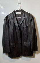 Load image into Gallery viewer, Alfani Mens Positano Dark Brown Leather Three-Button Blazer Jacket Size S42