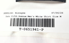 Load image into Gallery viewer, Saks Fifth Avenue Mens White Trim Fit Collared Long Sleeve Dress Shirt Size M