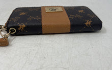 Load image into Gallery viewer, Beverly Hills Polo Club Womens Beige Brown Signature Zip-Around Wallet With Tags