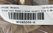 Load image into Gallery viewer, Michael Kors Womens Brown Leather Flat Thong Sandals Size 6.5M