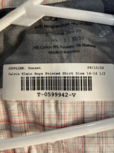 Load image into Gallery viewer, Calvin Klein Boys Multicolor Plaid Extreme Slim Fit Dress Shirt Size S 14-14.5