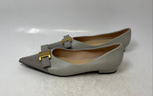 Load image into Gallery viewer, C.Paravano Womens Gray Leather Bow Pointed Toe Slip-On Ballet Flats Size 39