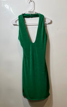 Load image into Gallery viewer, Forever 21 Womens Green Sleeveless Halter Neck Backless Sheath Dress Size Medium