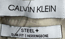 Load image into Gallery viewer, Calvin Klein Mens Beige Cotton Long Sleeve Slim-Fit Dress Shirt Size L