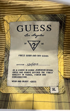 Load image into Gallery viewer, Guess Mens Yellow Gray Plaid Long Sleeve Collared Button-Up Shirt Size XL