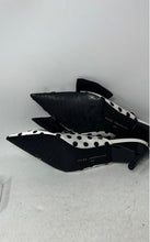 Load image into Gallery viewer, Zara Trafaluc Womens White Black Polka Dot Pointed Toe Slingback Heels Size 40