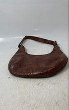 Load image into Gallery viewer, Urban Outfitters Womens Brown Croc Embossed Leather Inner Pocket Hobo Handbag