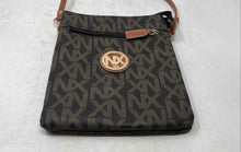 Load image into Gallery viewer, Unbranded Womens Brown NX Monogram Adjustable Strap Zip Top Crossbody Bag