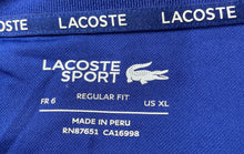 Load image into Gallery viewer, Lacoste Sport Mens Blue Red Collared Short Sleeve Golf Polo Shirt Size XL