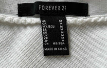 Load image into Gallery viewer, Forever 21 Womens White Sleeveless Ribbed Criss Cross Cropped Tank Top Size M
