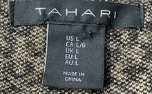 Load image into Gallery viewer, Tahari Womens Brown Animal Print 3/4 Sleeve Crew Neck Pullover Sweater Size L