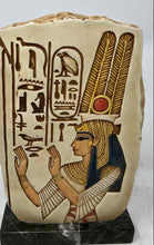 Load image into Gallery viewer, Decorative Egyptian Queen Relief Style Art Plaque Marble Base Collectible