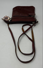Load image into Gallery viewer, Los Robles Womens Brown Pebble Leather Charm Crossbody Bag With Tags