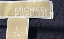 Load image into Gallery viewer, Michael Kors Womens Dark Blue Long Sleeve Surplice Neck Blouse Top Size L