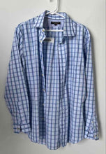 Load image into Gallery viewer, Banana Republic Mens Blue White Window Pane Button-Up Shirt Size Large