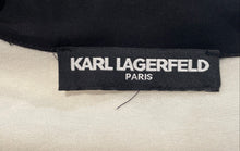 Load image into Gallery viewer, Karl Lagerfeld Womens White Black Colorblock Tie Neck Fit & Flare Dress No Size