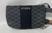 Load image into Gallery viewer, Michael Kors Womens Black Gray Signature Print Zipper Belt Bag & Fanny Pack