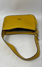 Load image into Gallery viewer, Prune Womens Yellow Crocodile Embossed Leather Single Strap Zip Top Shoulder Bag