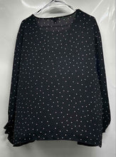 Load image into Gallery viewer, Vince Camuto Womens Black Polka Dot Long Sleeve V-Neck Blouse Top Size 3X