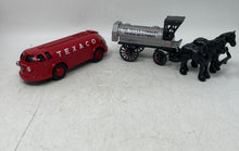 Load image into Gallery viewer, Lot Of 2 Pcs Texaco Collector Series Diecast Horse & Tanker Coin Bank Toys