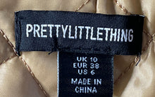 Load image into Gallery viewer, Prettylittlething Womens Brown Pockets Quilted Lined Belted Waist Overcoat Sz 6