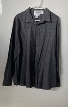 Load image into Gallery viewer, Calvin Klein Mens Gray Heather Long Sleeve Collared Button-Up Shirt Size XL