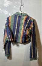 Load image into Gallery viewer, Tommy Jeans Womens Multicolor Striped Long Sleeve Cropped Jacket Size Large