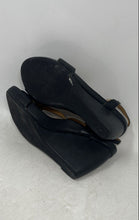 Load image into Gallery viewer, L'Amour Des Pieds Womens Idelle Black Leather Wedge Platform Sandals Size 9M