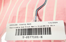 Load image into Gallery viewer, Abercrombie & Fitch Mens Pink White Striped Long Sleeve Button-Up Shirt Size M