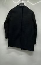 Load image into Gallery viewer, Zara Basic Collection Womens Black Textured Tweed Frayed Open Front Jacket Sz M