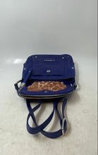 Load image into Gallery viewer, B. Makowsky Womens Blue Leather Adjustable Strap Shoulder Crossbody Handbag