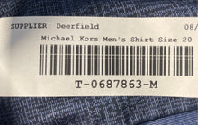 Load image into Gallery viewer, Michael Kors Mens Blue Plaid Print Big-Fit Stretch Dress Shirt Size 20