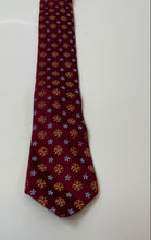Load image into Gallery viewer, Emanuel Ungaro Mens Burgundy Floral Print Silk Keeper Loop Designer Tie