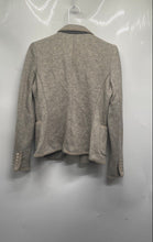 Load image into Gallery viewer, Zara Womens Gray Long Sleeve Notched Lapel Patch Pockets Two-Button Blazer Sz M