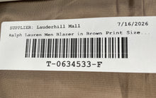 Load image into Gallery viewer, Lauren Ralph Lauren Mens Brown Plaid Notch Lapel Two-Button Blazer Size 42R