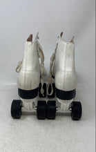 Load image into Gallery viewer, Roller Derby Womens White Black Leather Lace-Up Four Wheel Roller Skates Size 8